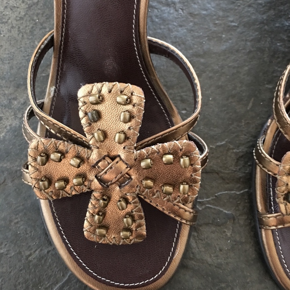 Franco Sarto Open Back Wedge Beaded Sandals - Picture 5 of 8